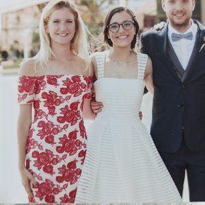 Karl Lagerfeld Paris embroidered floral off-the-shoulder dress